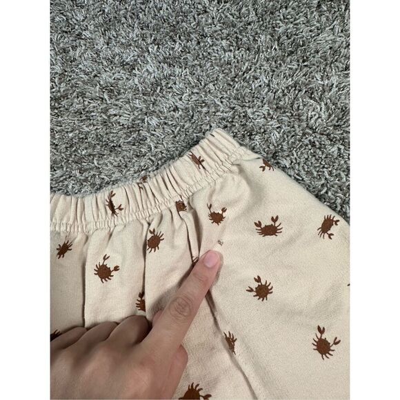 Rylee + Cru Track Shorts Crab Print Unisex Kids 10-12Y Pull on Sweat Shorts Tan - Picture 6 of 8